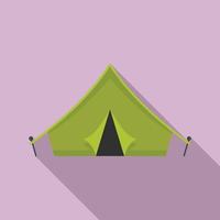 Hiking tent icon, flat style vector