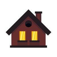 pequeño icono de cabaña en estilo plano vector