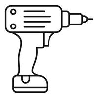 Electric wireless drill icon, outline style vector