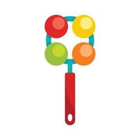 Ball rattle toy icon, flat style vector