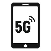 Icono de teléfono inteligente 5g, estilo simple vector