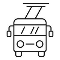 Trolleybus icon, outline style vector