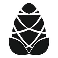 Branch pine cone icon, simple style vector