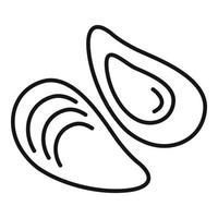 icono de mejillones franceses, estilo de esquema vector