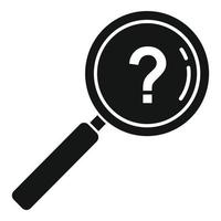 Investigator question magnifier icon, simple style vector
