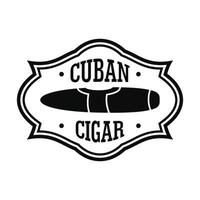 Cuban nicotine cigar logo, simple style vector