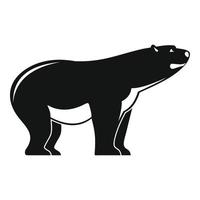 Watching polar bear icon, simple style vector