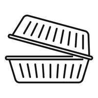 Takeout food container icon, outline style vector