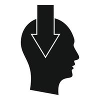 Stress headache icon, simple style vector