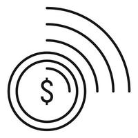 Contactless payment icon, outline style vector