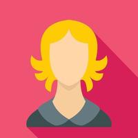 Woman icon, flat style vector