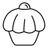 Chocolate cupcake icon, outline style vector