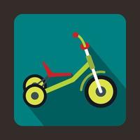 Tricycle icon, flat style vector