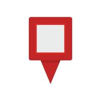 Square pin icon, flat style. vector