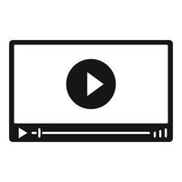 icono de reproductor de video, estilo simple vector