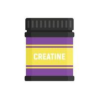 icono de nutrición deportiva de creatina, estilo plano vector