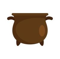 Magic cauldron icon, flat style vector