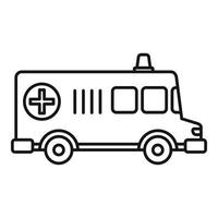 antiguo icono de ambulancia, estilo de esquema vector