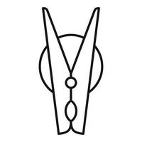 Clothes pin icon, outline style vector