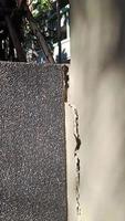 Cracked concrete building or cement wall broken at the outside effect with earthquake video