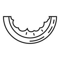 Eaten watermelon slice icon, outline style vector