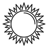 icono de sol de verano, estilo de esquema vector