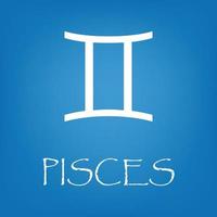 Pisces zodiac sign icon vector simple