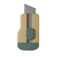 couteau cutter icône 3d en vue de face png