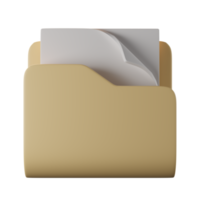 documento icono 3d en vista frontal png