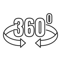 Neural 360 degrees icon, outline style vector