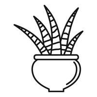 Striped succulent icon, outline style vector