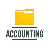 Accounting folder logo, flat style vector