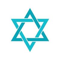 Star of David icon, flat style vector