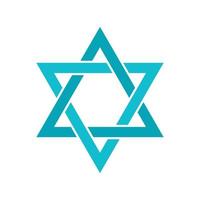 Star of David icon, flat style vector