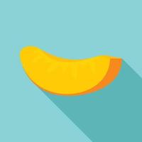 Slice of apricot icon, flat style vector