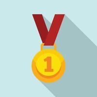 Video game medal icon, flat style vector
