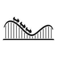 Roller coaster track icon, simple style vector