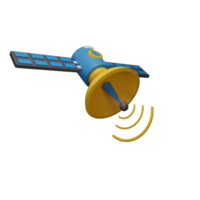 3D Blue Satellite Illustration png