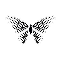 Butterfly with rhombus on wings icon, simple style vector