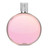 Pink perfume bottle mockup, realistic style vector