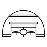 icono de hangar de almacenamiento, estilo de esquema vector