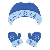 icono de sombreros de copo de nieve de invierno, estilo de dibujos animados vector