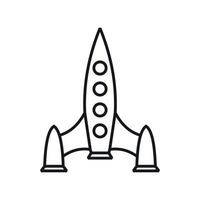 Rocket icon, outline style vector