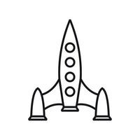 Rocket icon, outline style vector