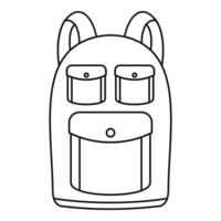 Camp backpack icon, outline style vector