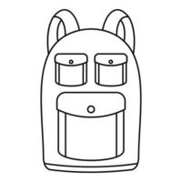 icono de mochila de campamento, estilo de esquema vector