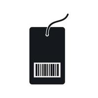 Tag with bar code icon, simple style vector