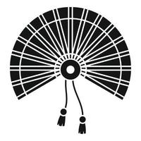 icono de ventilador de mano china, estilo simple vector