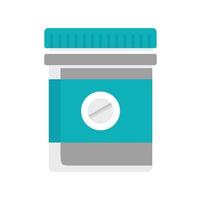 Pills bottle icon, flat style vector