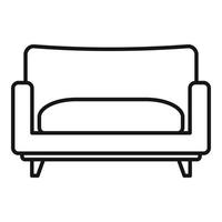 icono de sillón de sofá, estilo de esquema vector